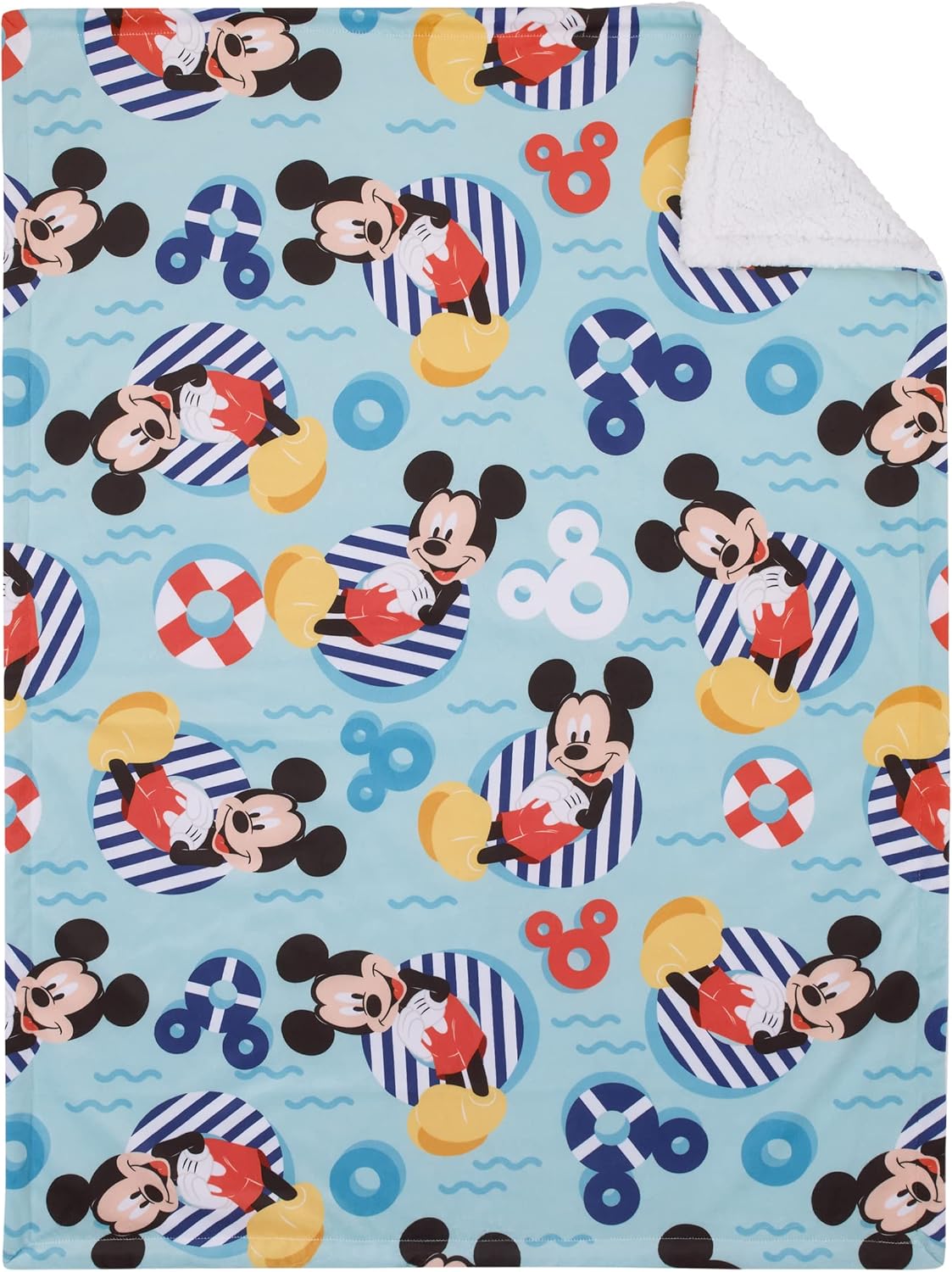 NoJo Disney Mickey Mouse Summertime Splash - Manta de bebé sherpa s...