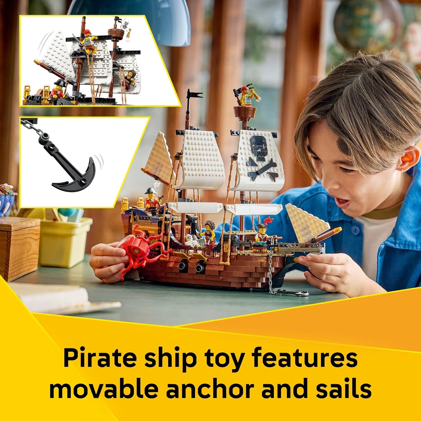 LEGO Creator 31387 - Juguete icónico de barco pirata 3 en 1, juego...