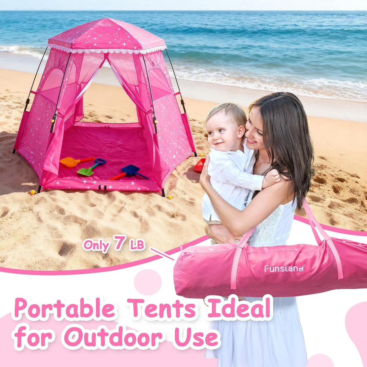 Tienda de campaña emergente para princesas para niñas: 78"x66&#...