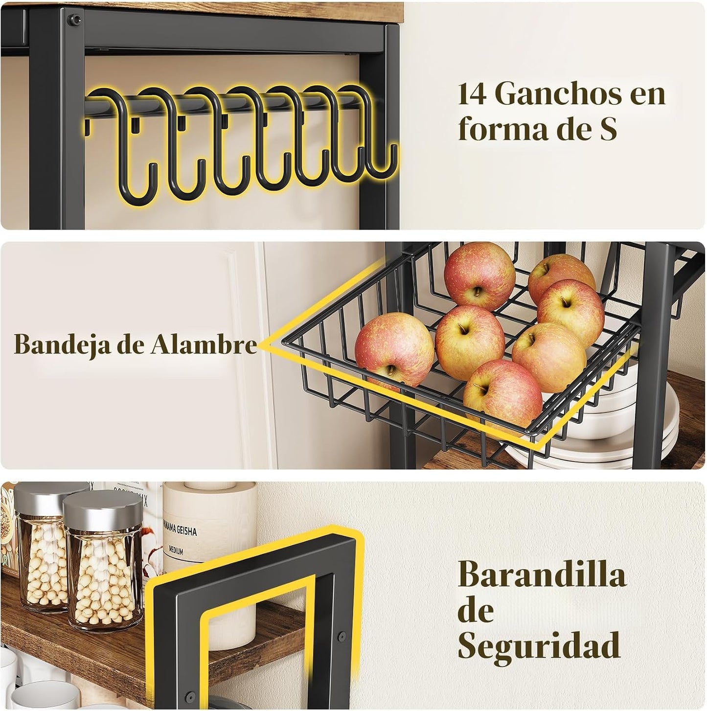 SNTD Estante para panaderos de 6 niveles con tomas de corriente, 36...