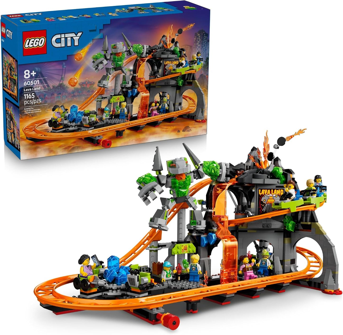 LEGO City Parque de Montaña Rusa Lava Land 60501 | Juguetes de cons...