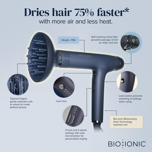 Bio Ionic SMART-X Secador de Cabello con Difusor, Secador de Soplo...