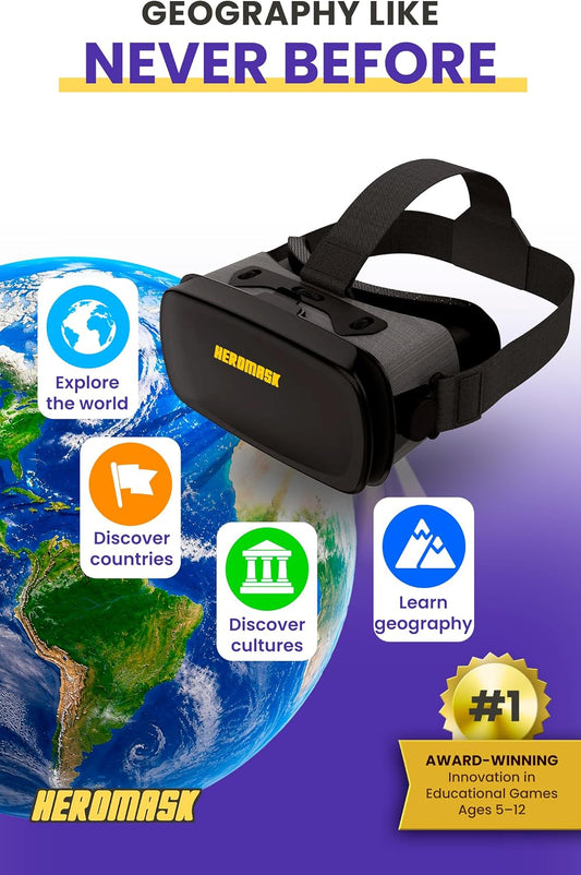 Auriculares Heromask VR para niños de 5 a 12 años · Juegos de geogr...