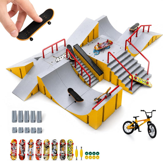 Juego de juguetes 14 en 1 para niños con 8 patinetas y bicicleta |...