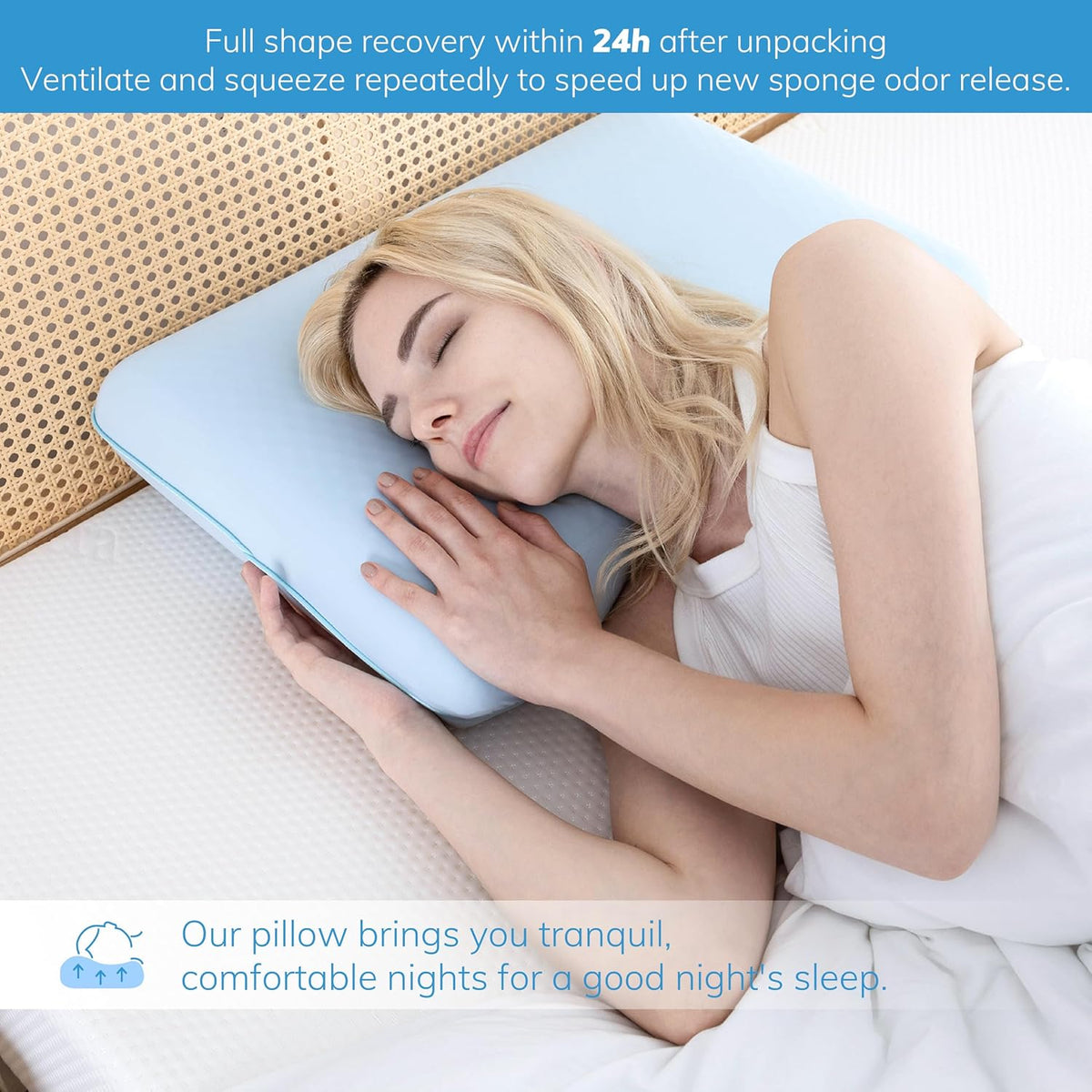 EGOHOME Almohada de espuma viscoelástica de gel refrescante, diseño...