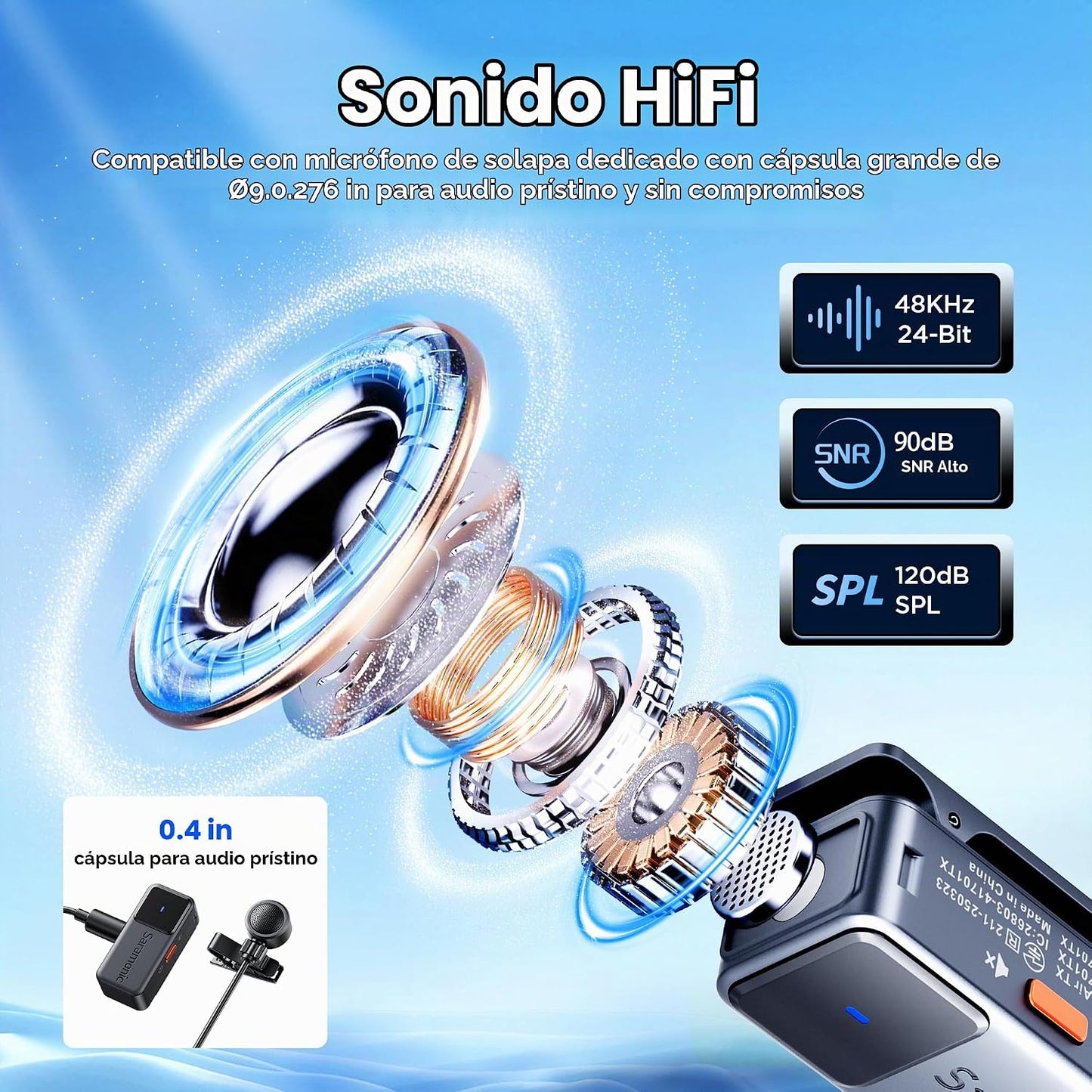 Saramonic Micrófonos Lavalier inalámbricos de aire para iPhone\/cám...