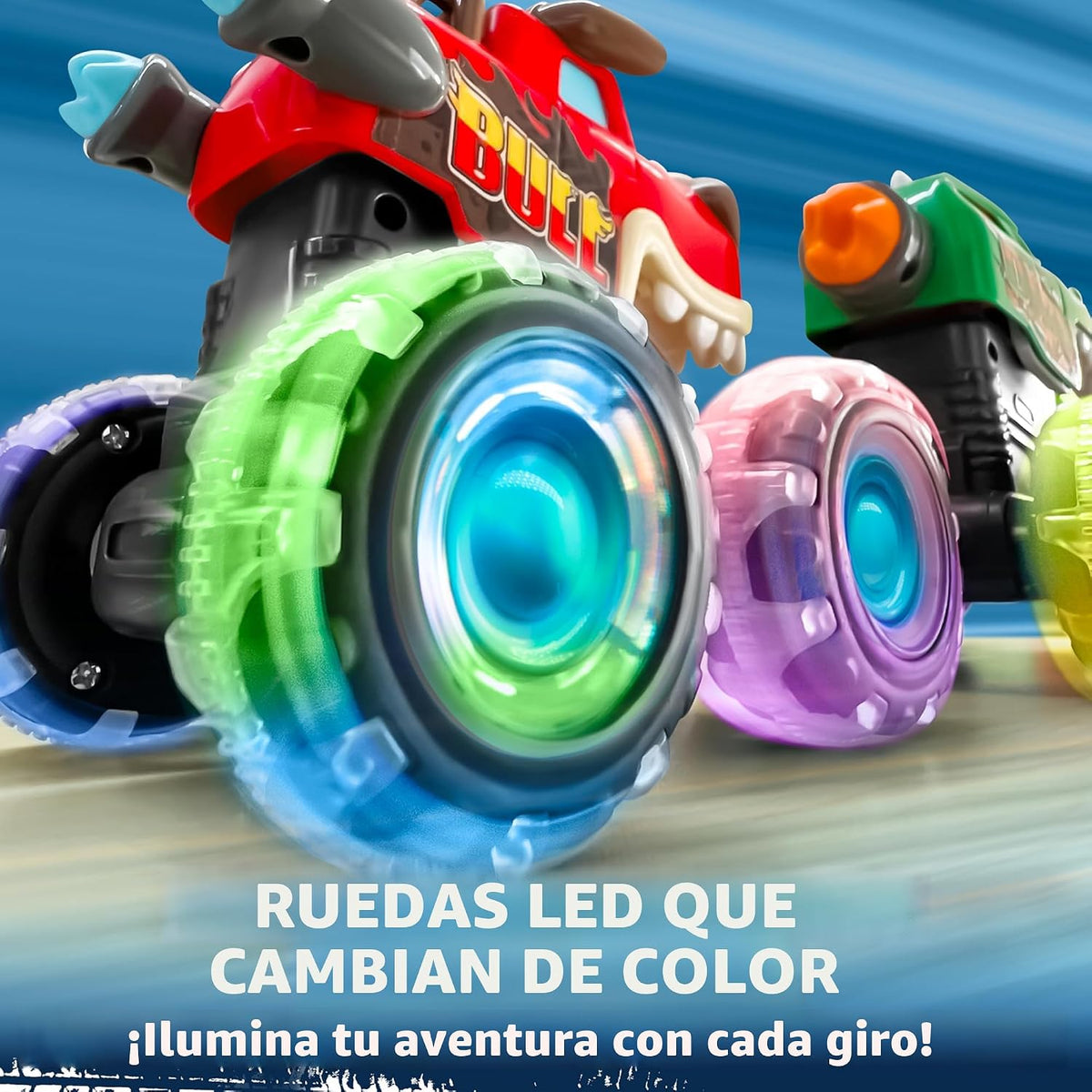 JOYIN - Paquete de 3 camiones monstruos de juguete - Coches ilumina...