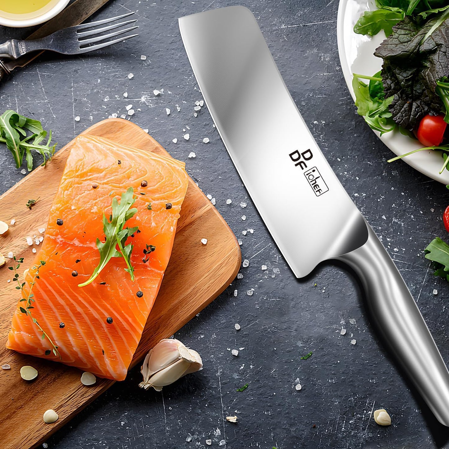 DDF IohEF - Cuchillo | Cuchillo de chef profesional con mango hueco...