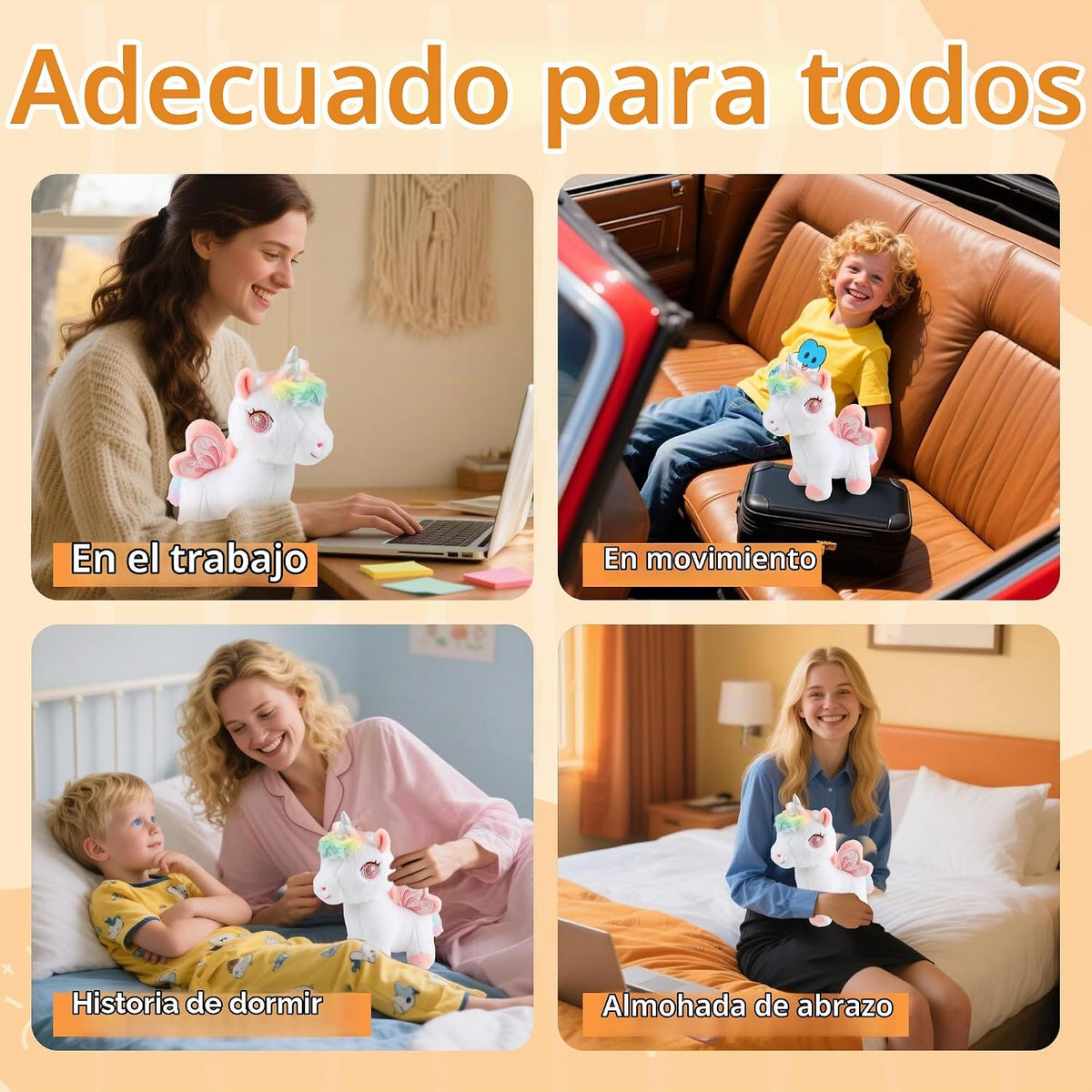 Peluche de Unicornio Suave, Juguetes de Unicornio Rosa de Peluche p...