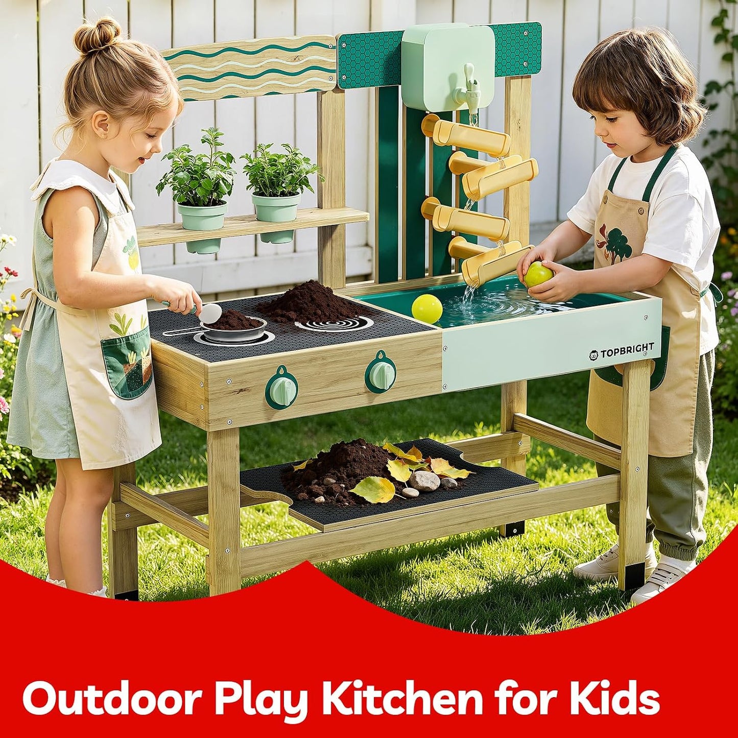TOP BRIGHT Cocina de barro mejorada 2026 para niños, juegos de agua...