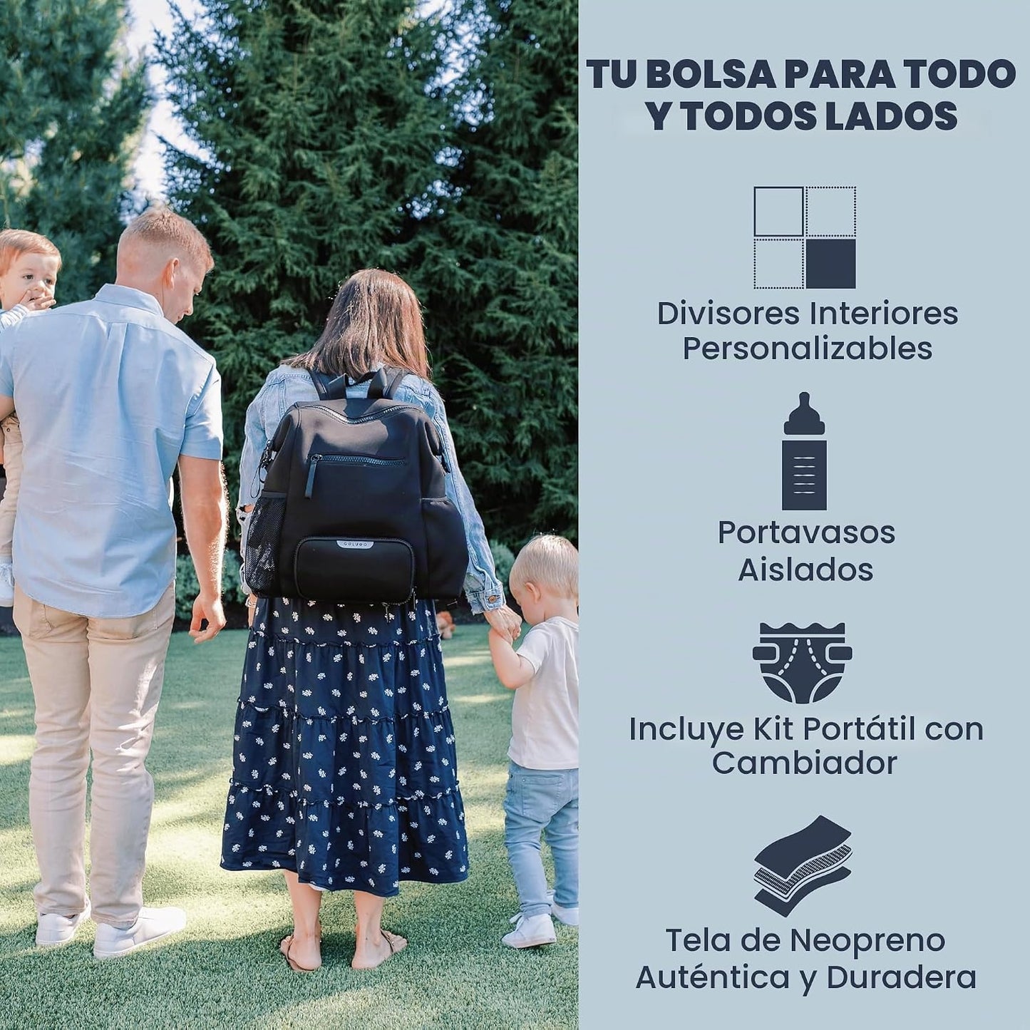 Colugo - Mochila de neopreno para pañales con cambiador y bolsas |...