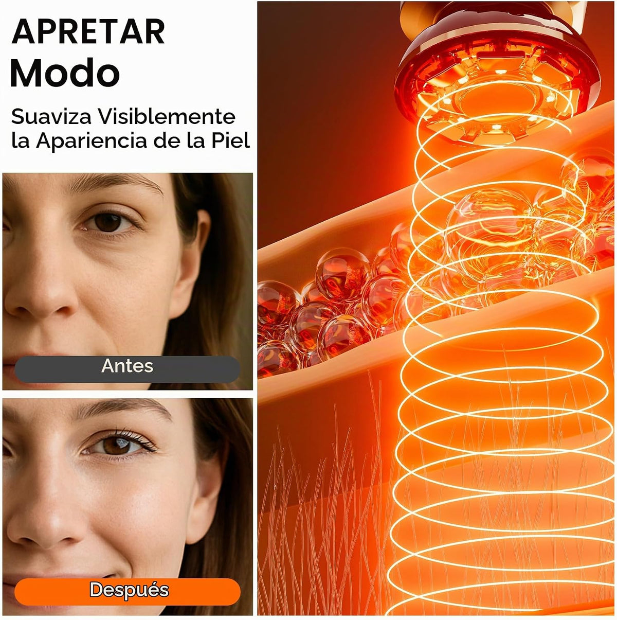 INIA FLARE - Dispositivo facial de microcorriente 3 en 1, terapia d...
