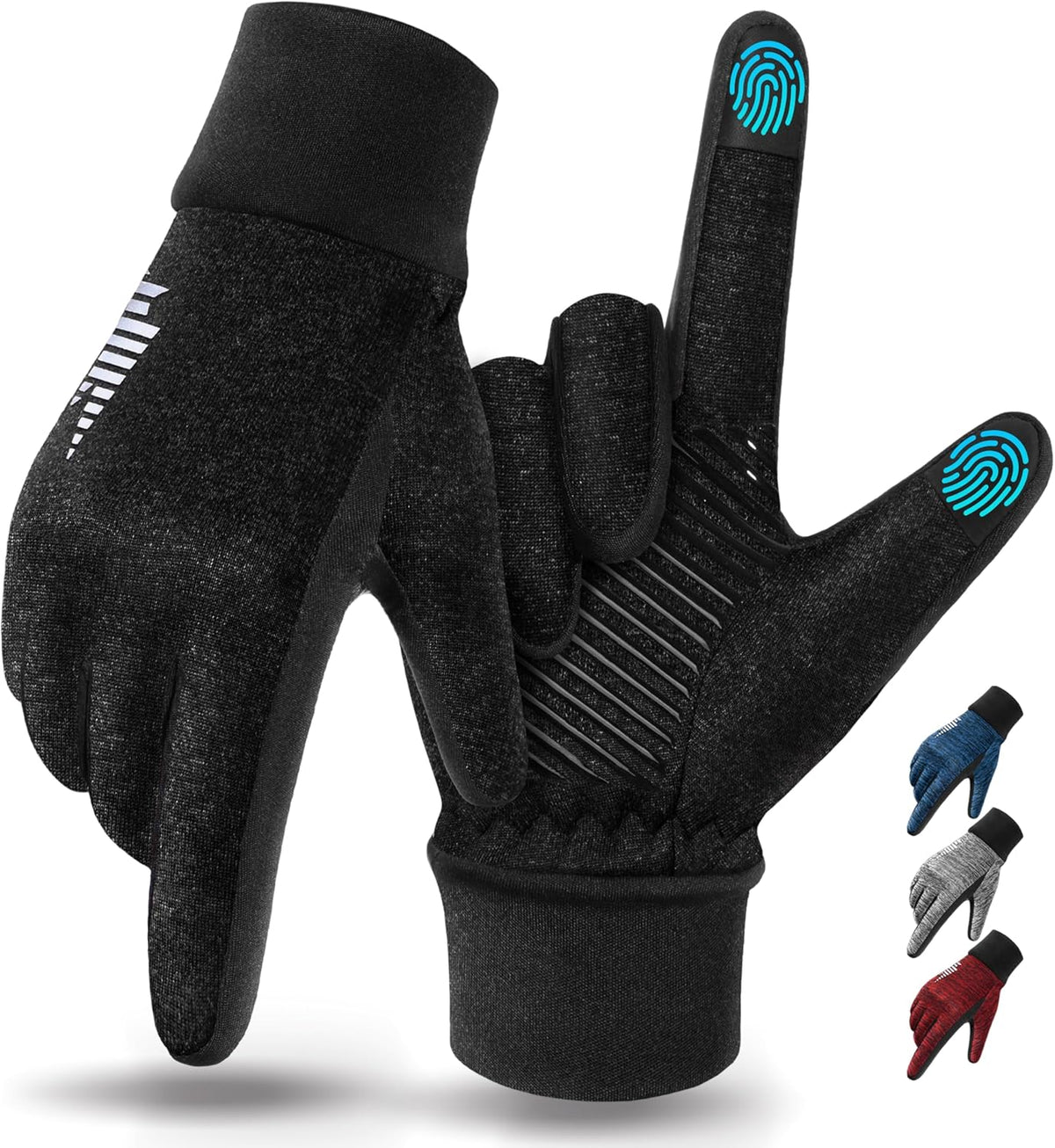 rivmount Guantes ligeros de invierno para correr, pantalla táctil y...