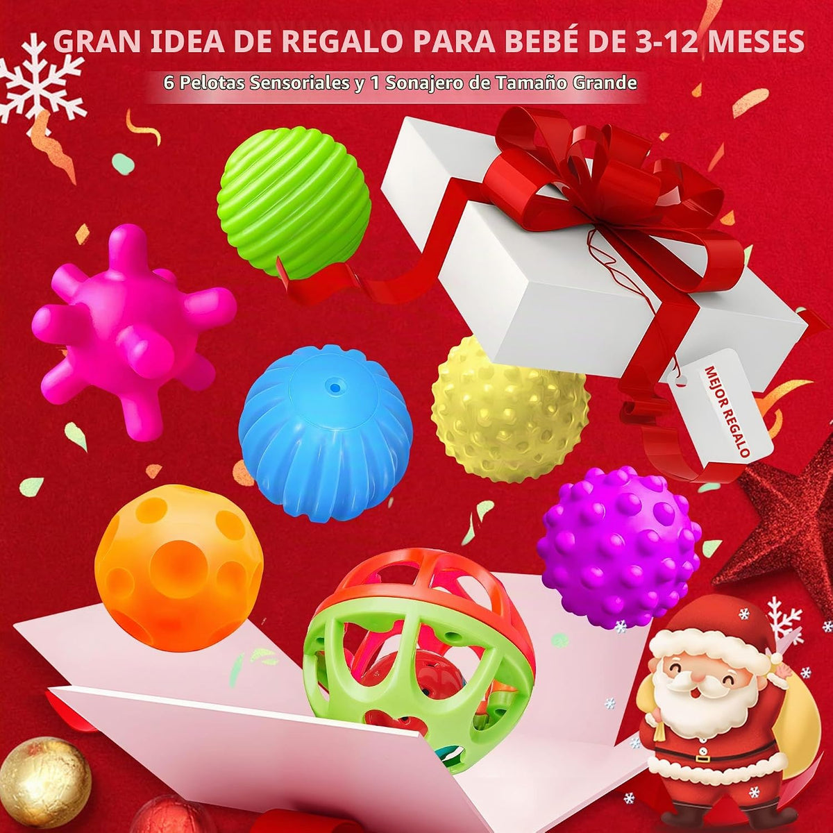 Juguetes Montessori ROHSCE - Bolas Sensoriales para Niños Pequeños,...