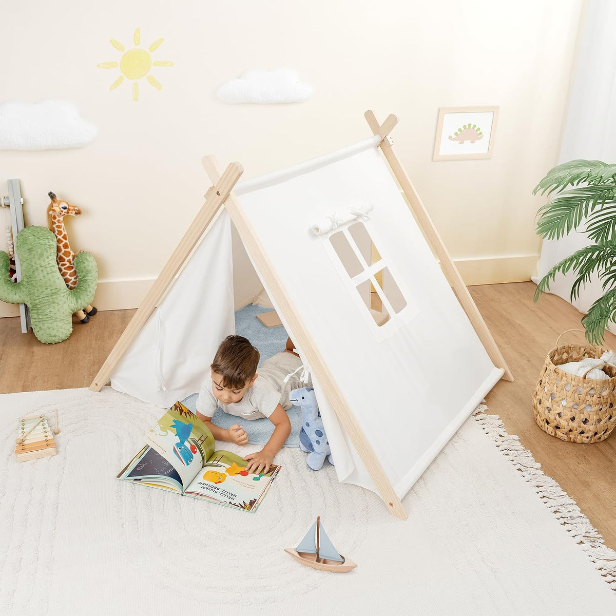 Comfy Cubs Tienda de campaña para niños, tipi de algodón transpirab...