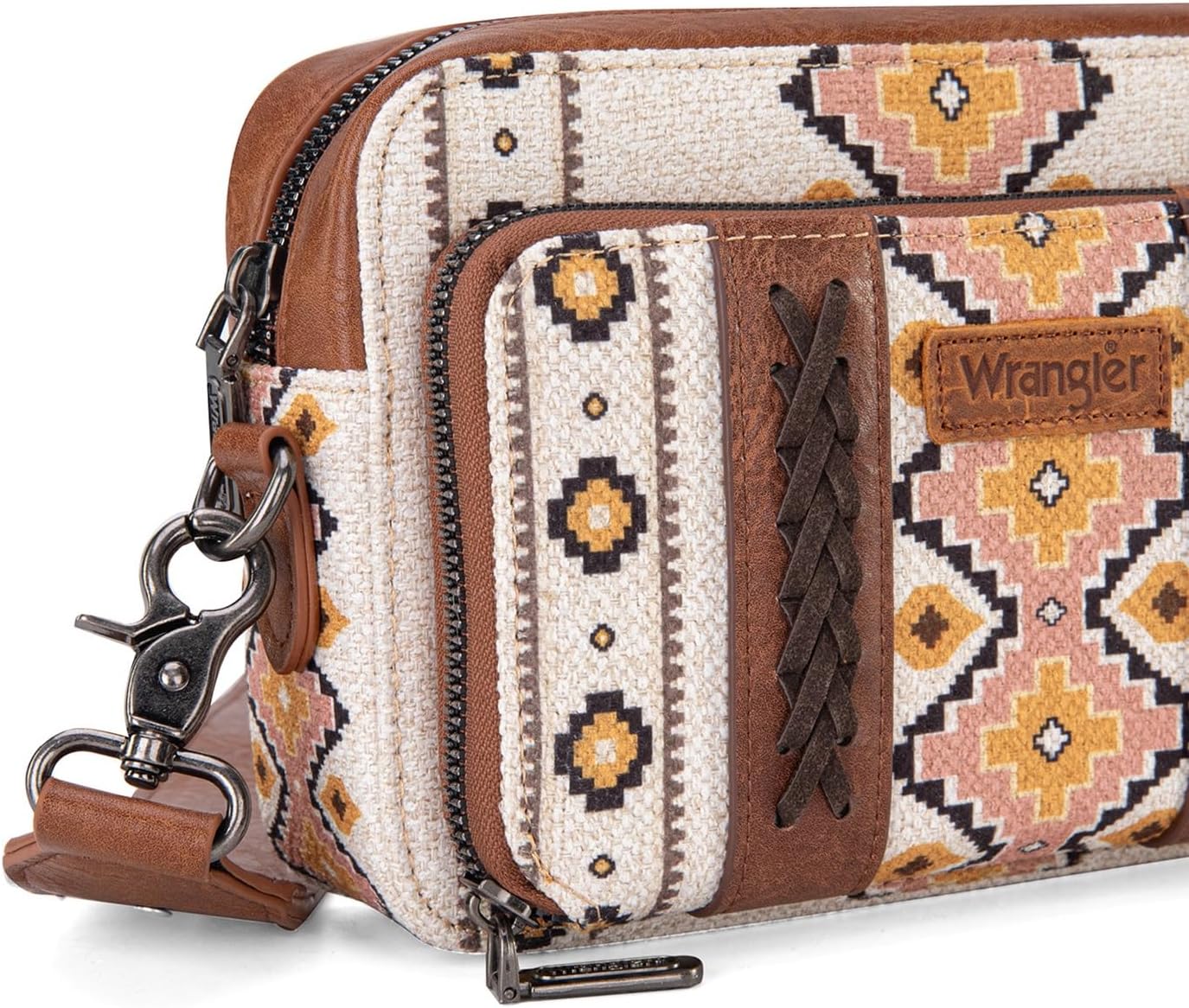 Bolso cruzado Wrangler para mujer, pequeño, estilo boho azteca, con...