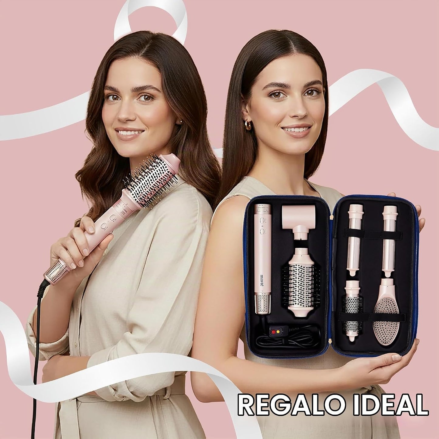 MAVIÉ Multiestilizador de aire caliente 6 en 1 con funda, secador d...