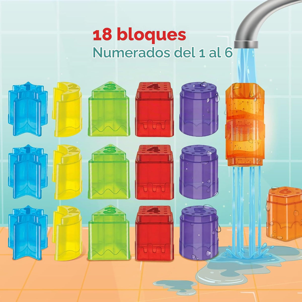 Imagimake Bloques de Baño Juguetes para Bebés | Leaps &amp; Bounds...