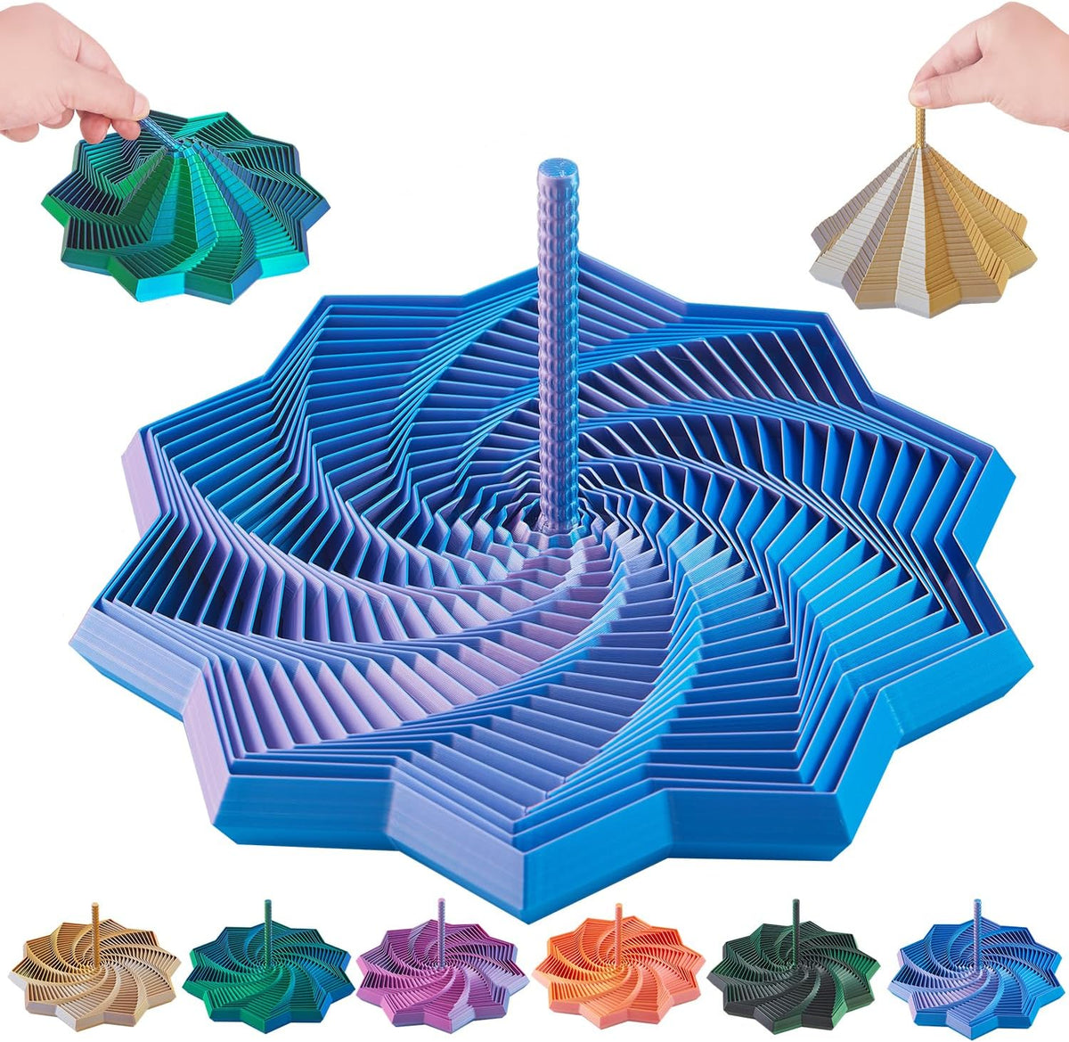 Estrella sensorial antiestrés impresa en 3D con asa, alivio del est...