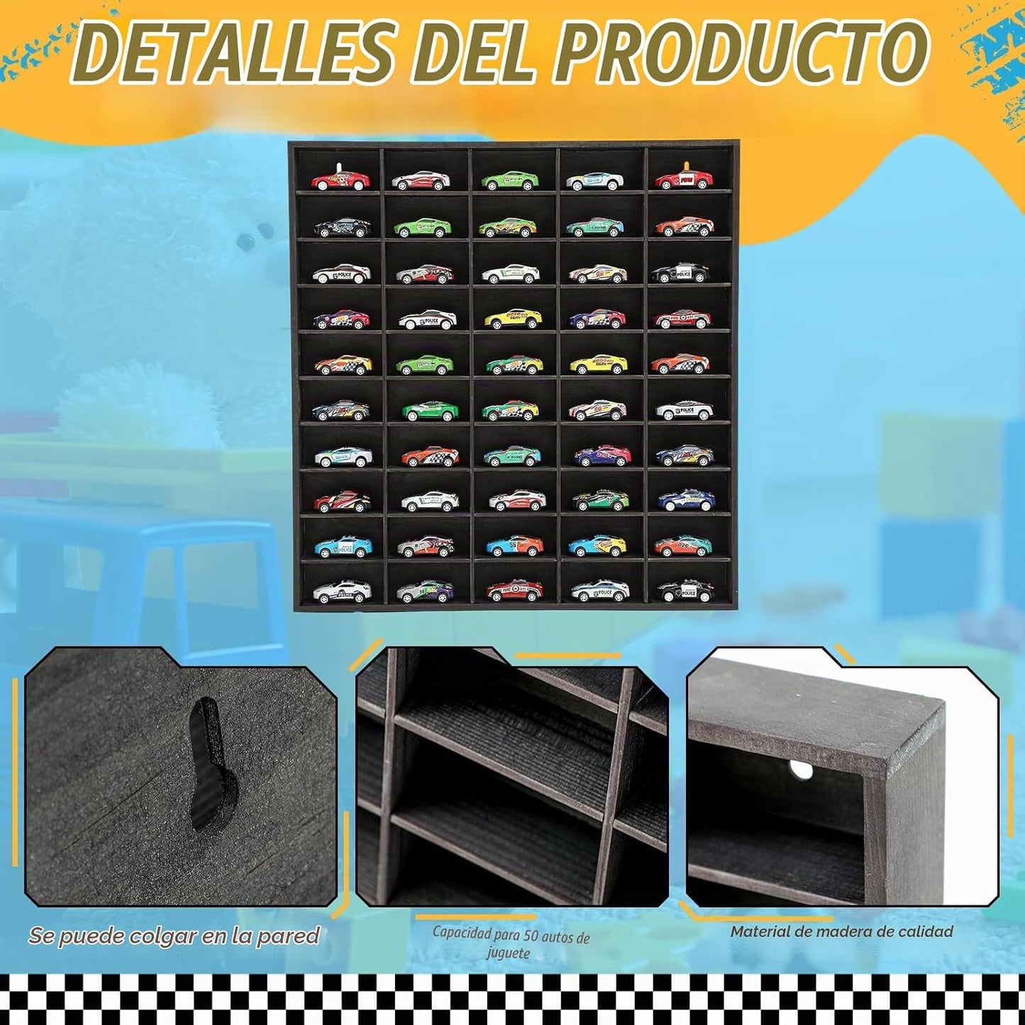 Seenelling Vitrina de madera para ruedas fundidas a presión en cali...