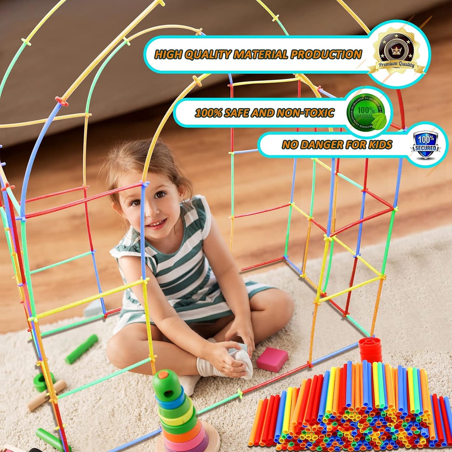 Ggiibro - Juguetes de construcción con pajitas, 800 piezas, juguete...