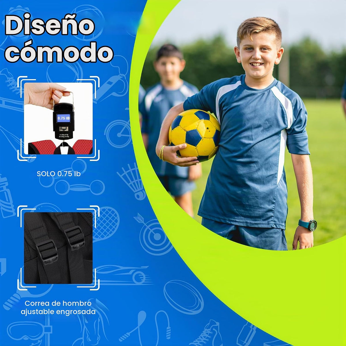 Hsmihair - Mochila de fútbol juvenil - Mochila para fútbol y balonc...