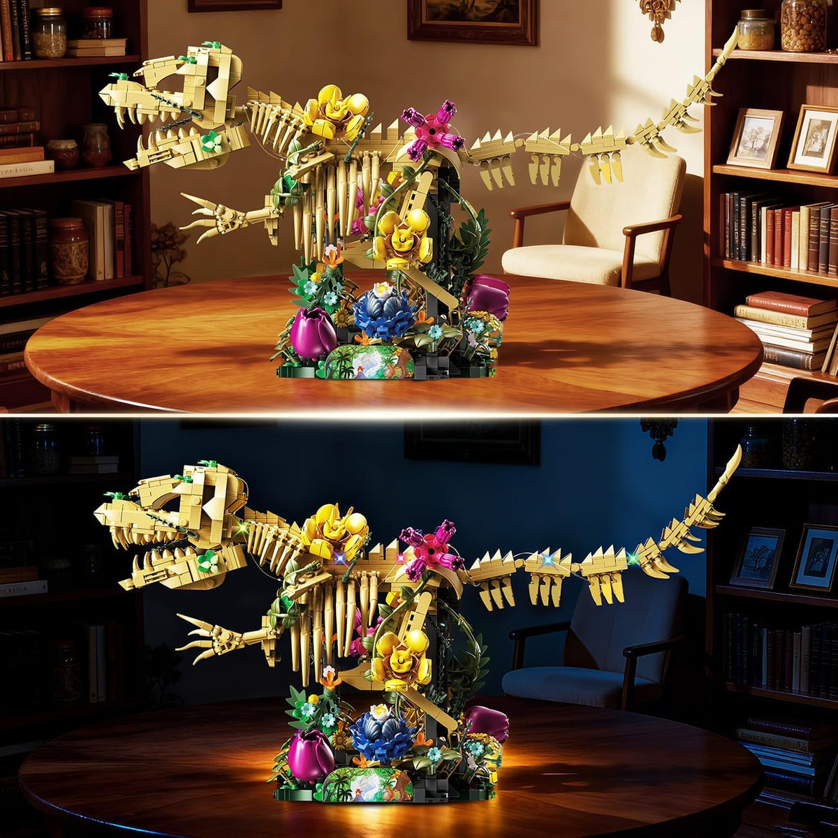 CUBIMANA Juego de construcción de flores fósiles de dinosaurios con...
