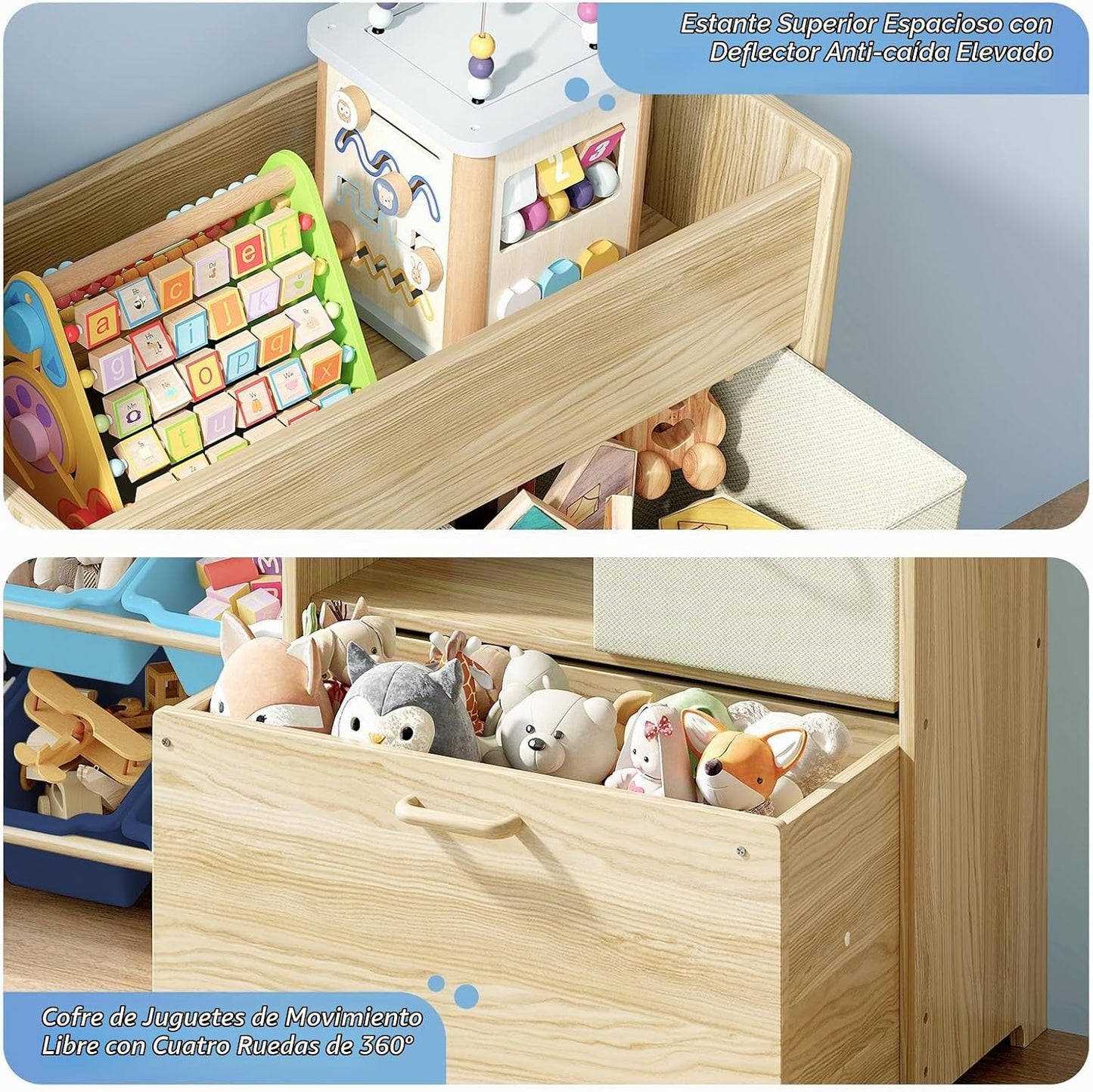 EXPERLAM Organizador de almacenamiento de juguetes para niños, orga...