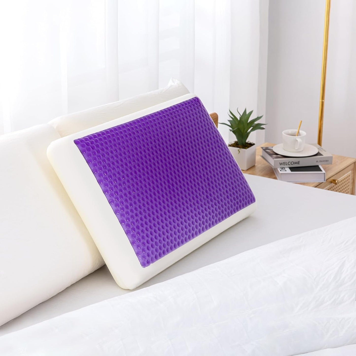 EGOHOME Almohada de espuma viscoelástica de gel refrescante, diseño...
