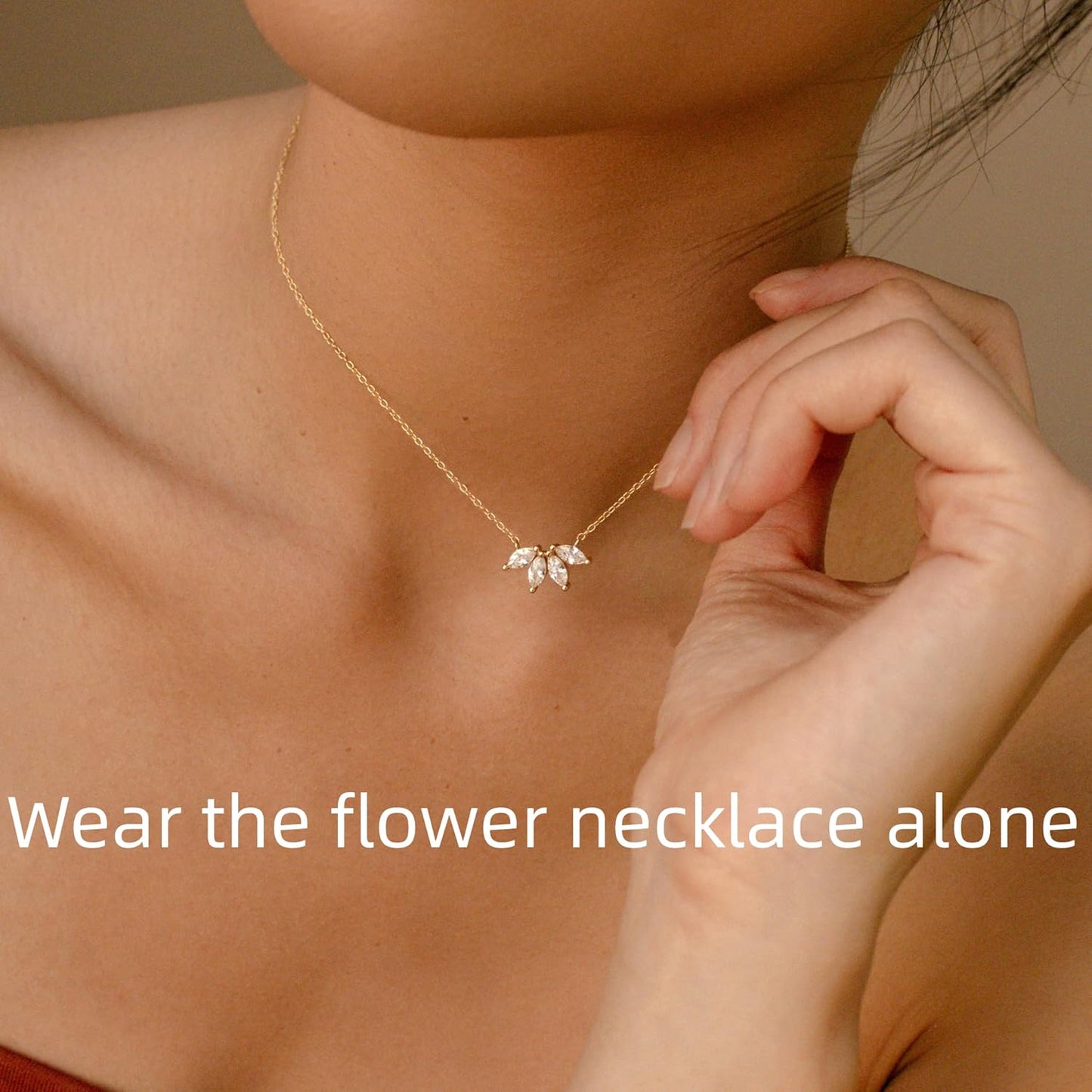Krudan Delicados collares de oro para mujer, circonita cúbica chapa...