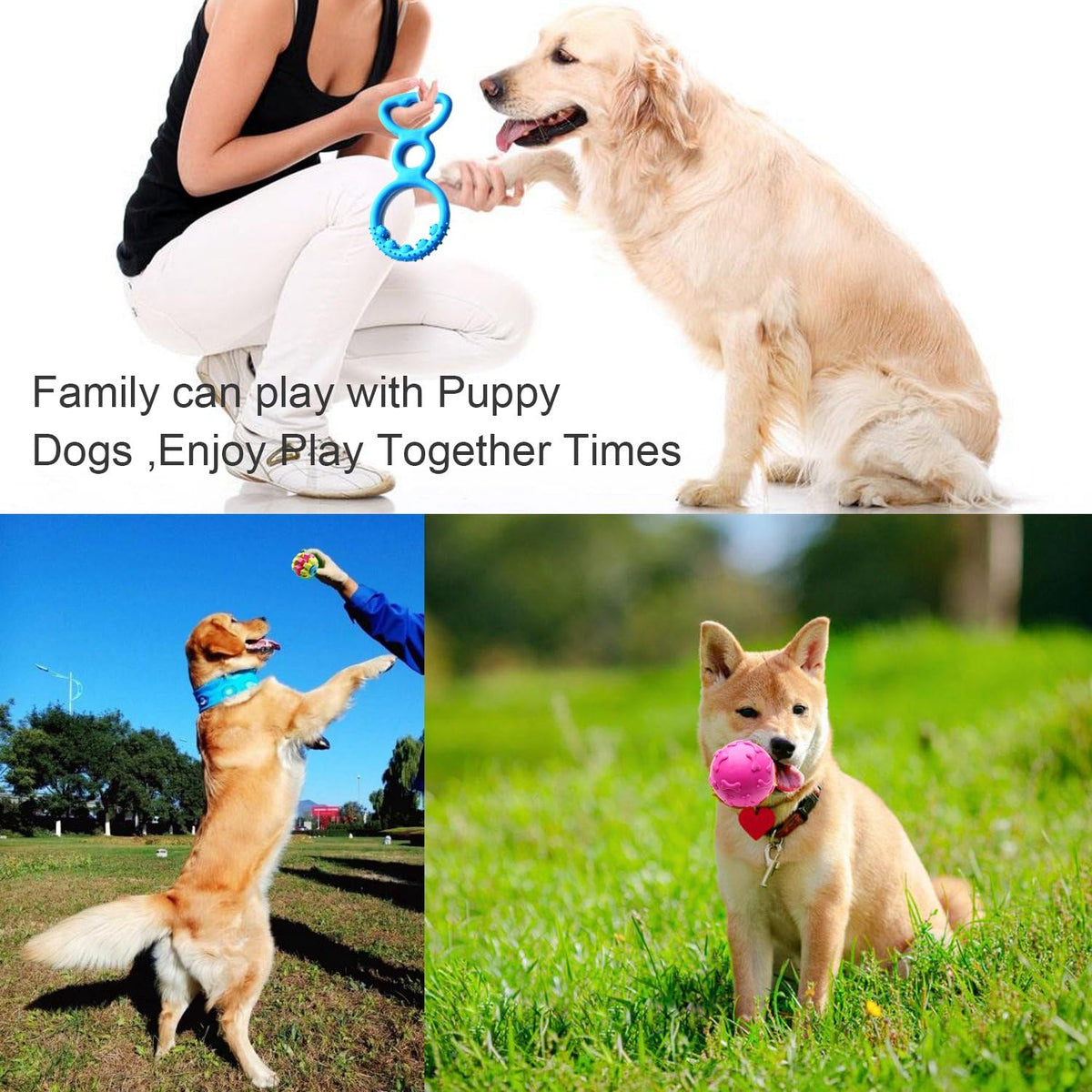Juguetes masticables para cachorros para dentición, paquete de 17 j...
