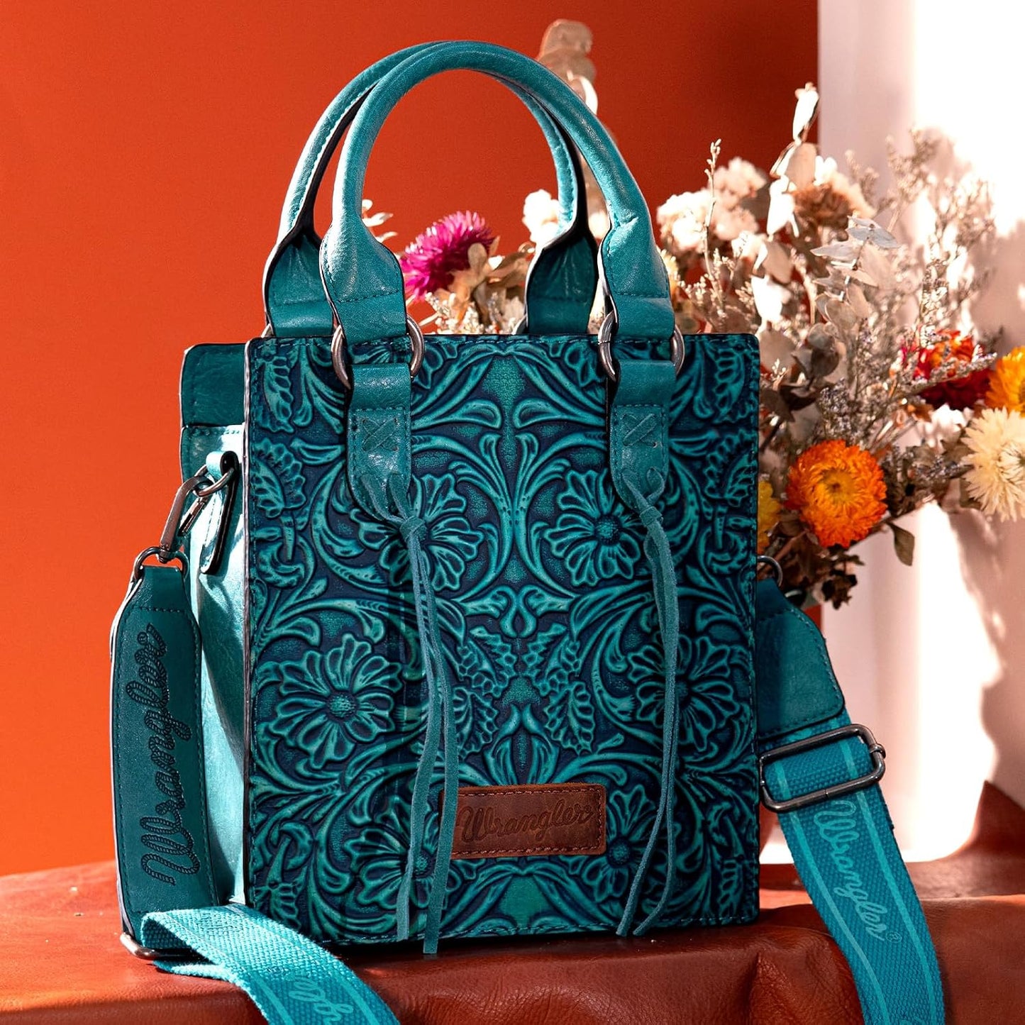 Wrangler Bolso Cruzado en Relieve para Mujer con Asa Superior, Bols...