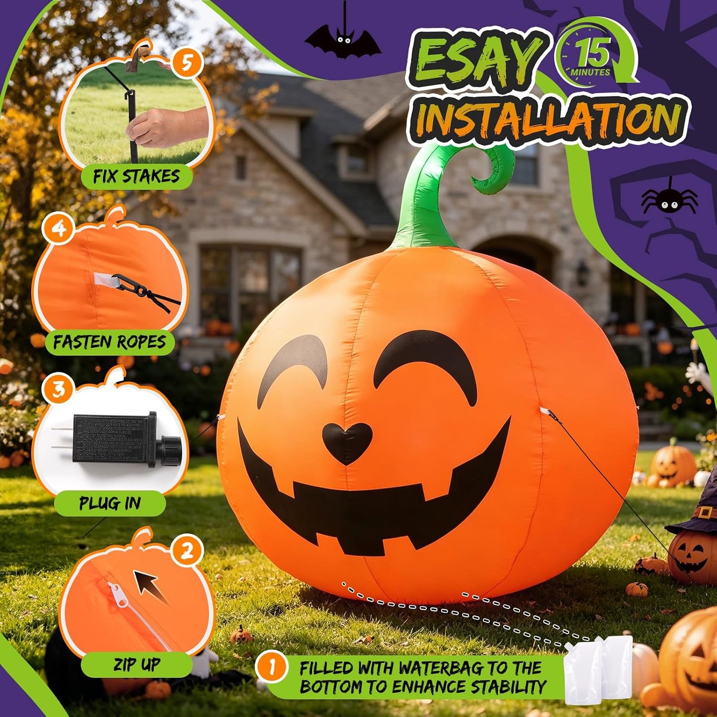 Toiyjofe Inflables de Halloween de 10 pies para decoración al aire...