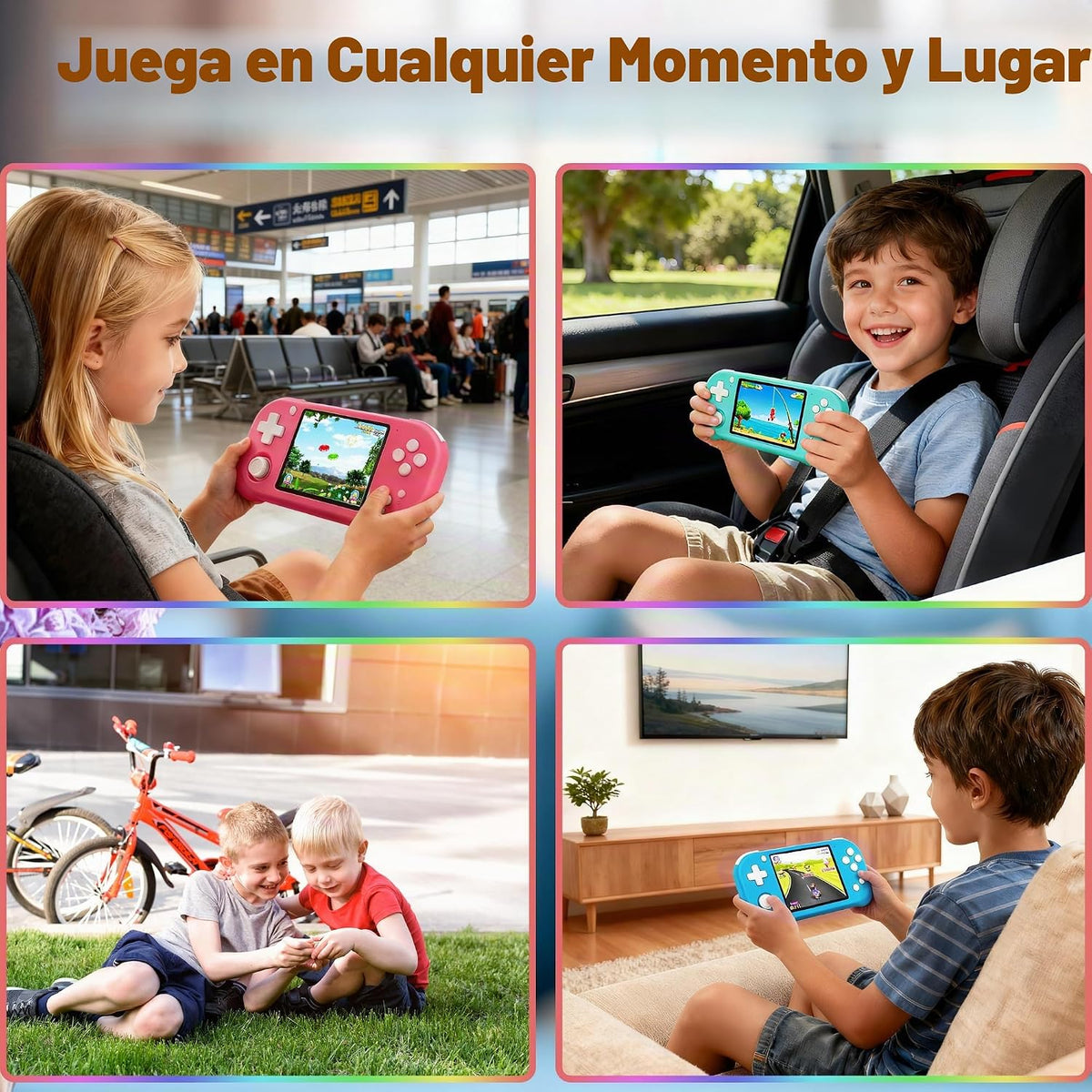 Beijue - Juego de mano para niños con pantalla IPS de 3.5''...