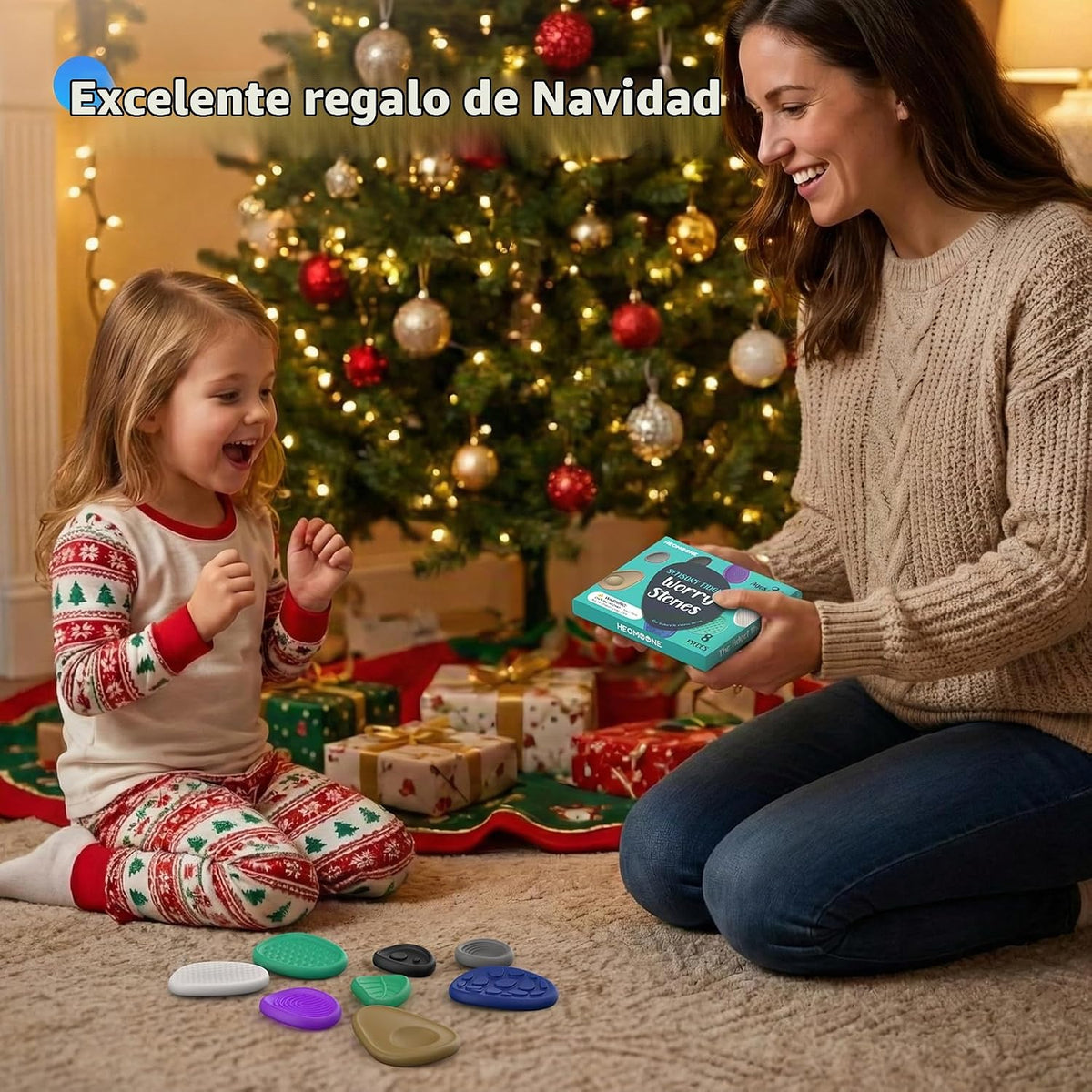 Juguetes antiestrés para adultos piedras sensoriales: paquete de 8...