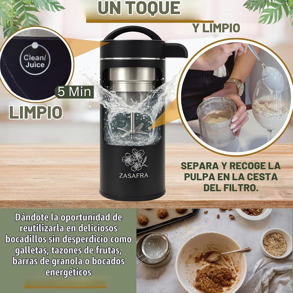 Máquina para hacer leche de nuez 8 en 1, 50 onzas \/ 1.5 L con cola...
