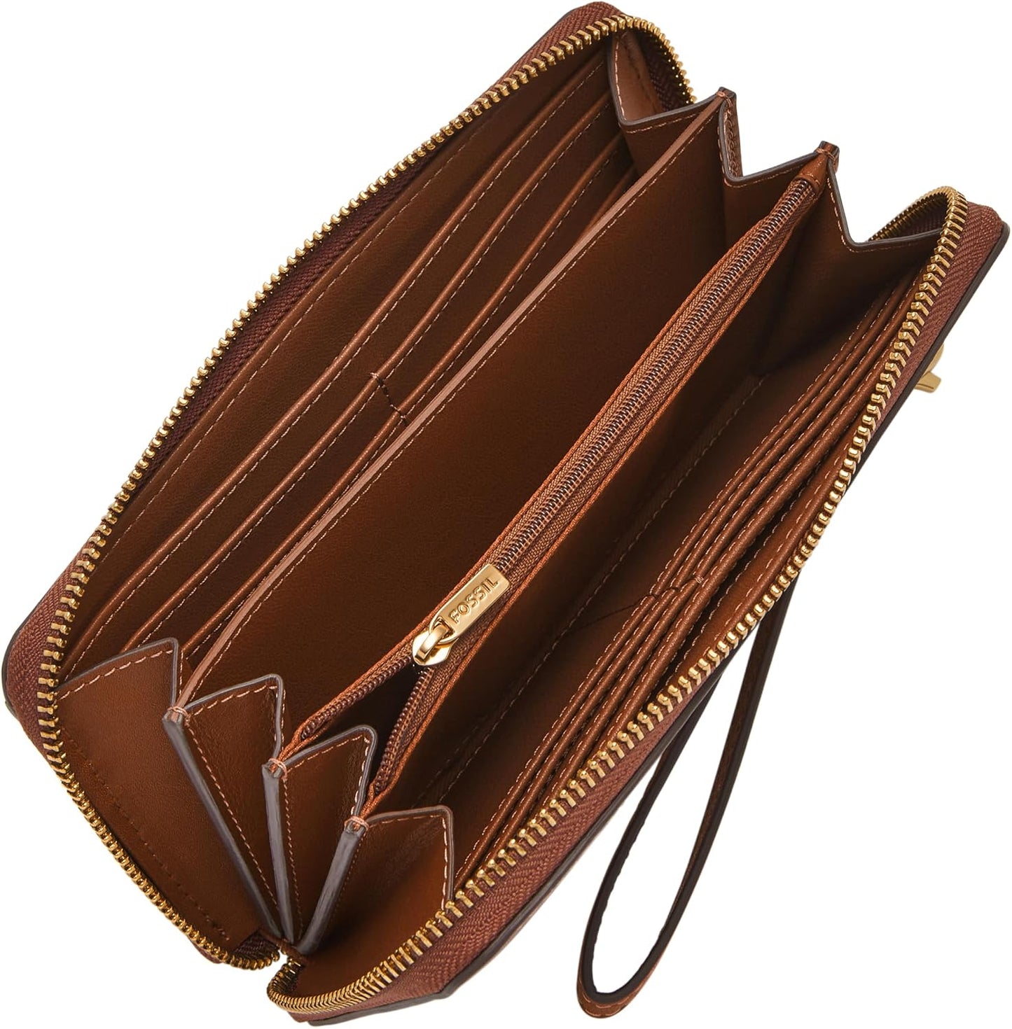 Fossil Lennox - Cartera de piel con cremallera alrededor para mujer...