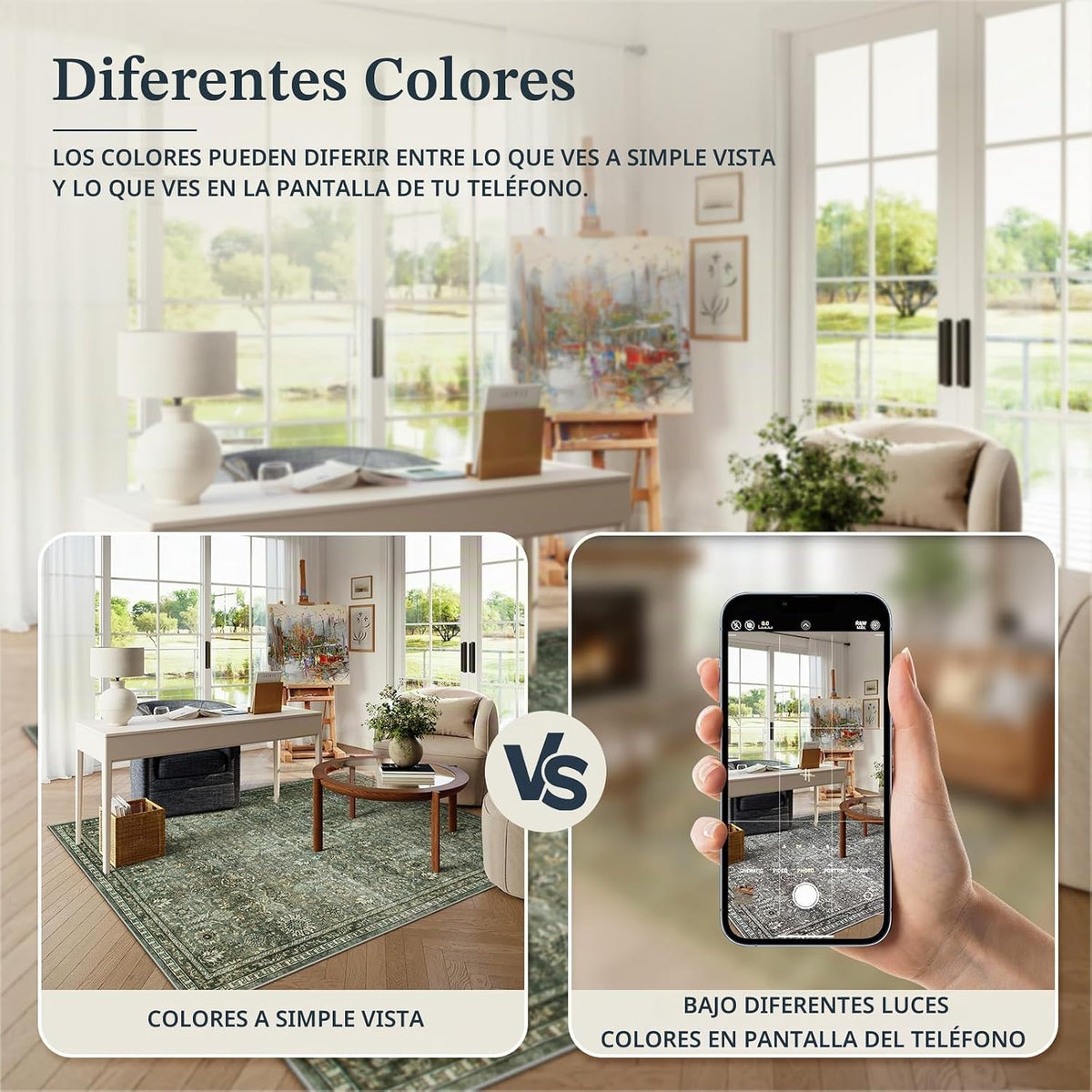 Lahome Alfombras grandes de 10 x 14 para sala de estar, color verde...