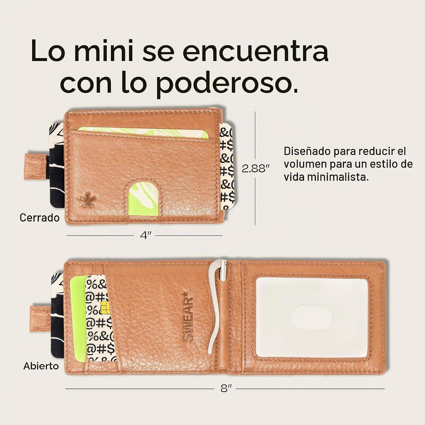 Swear Brands Billetera delgada con clip para dinero, cartera minima...