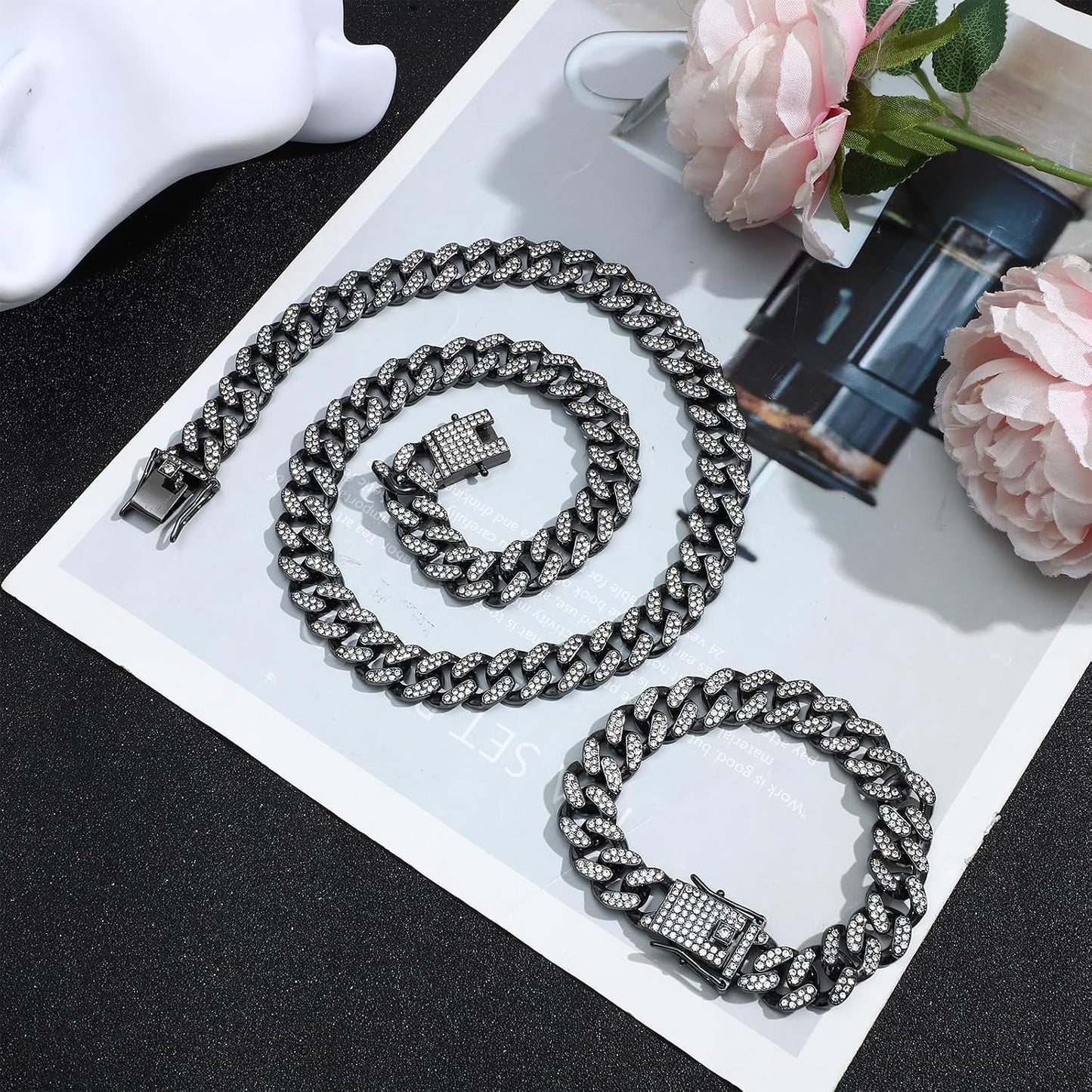 NEWITIN Juego de 15 piezas de joyería de plata para hombre, acero i...