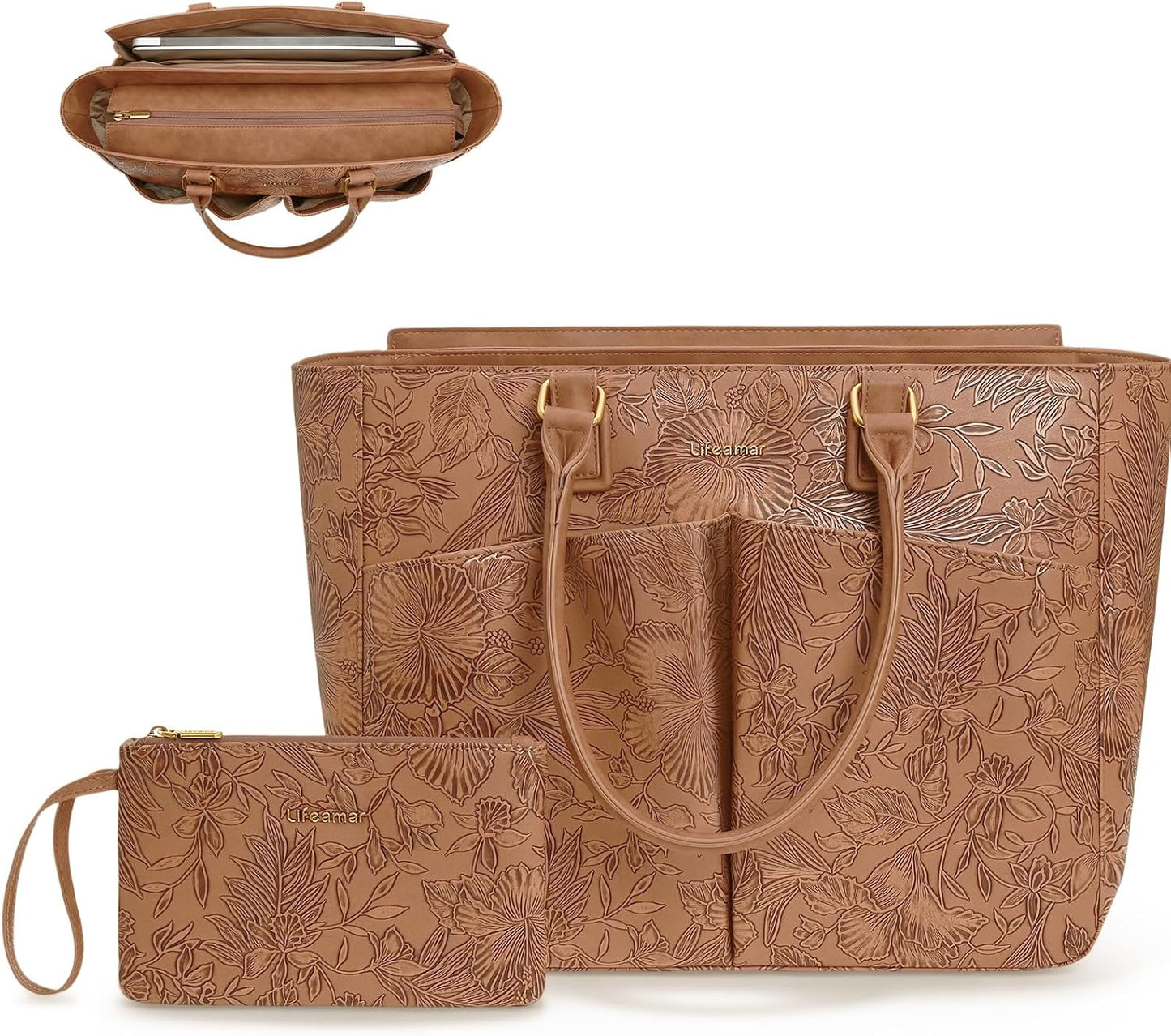 Lifeamar Bolsa de mano para computadora portátil para mujer, bolsa...