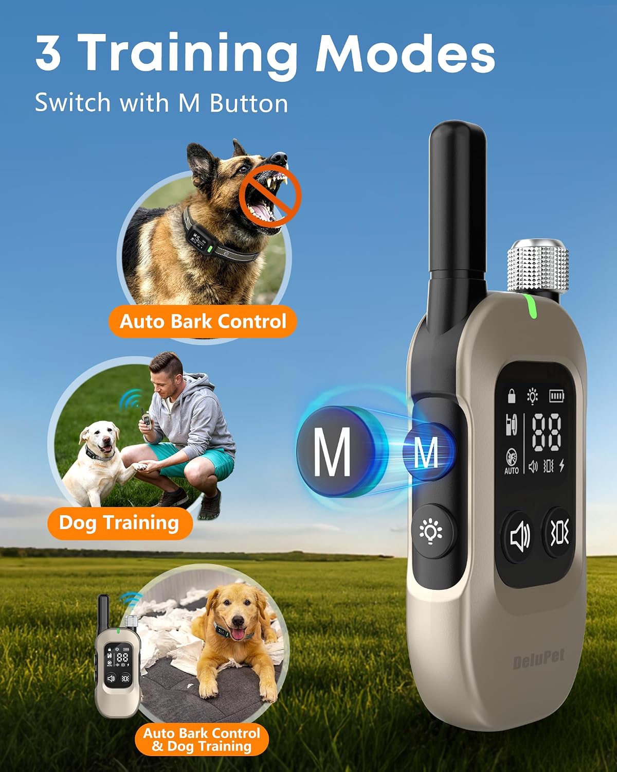 Collar 2 en 1 para Ladridos y Descarga Eléctrica para Perros \u2013...
