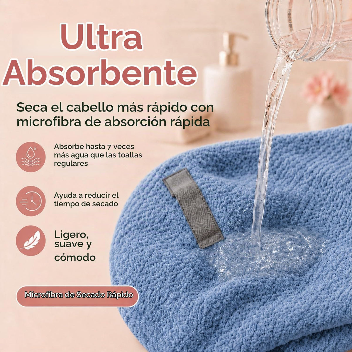 Toalla grande de microfibra para mujer, secado rápido y absorbente...