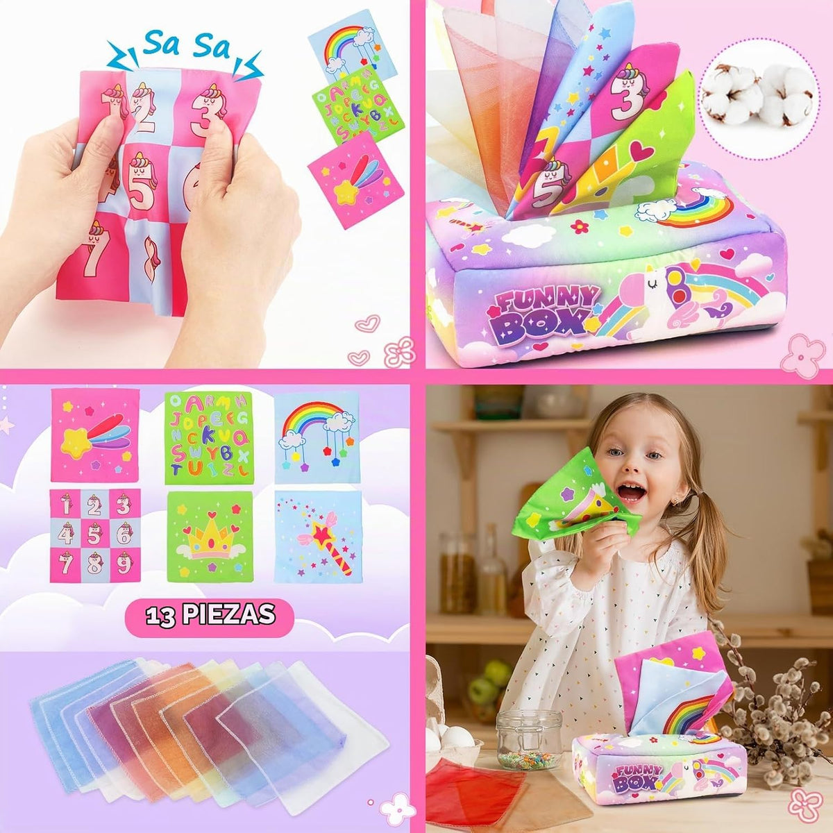 Juguetes 4 en 1 para bebés de 12 meses, regalo educativo sensorial...