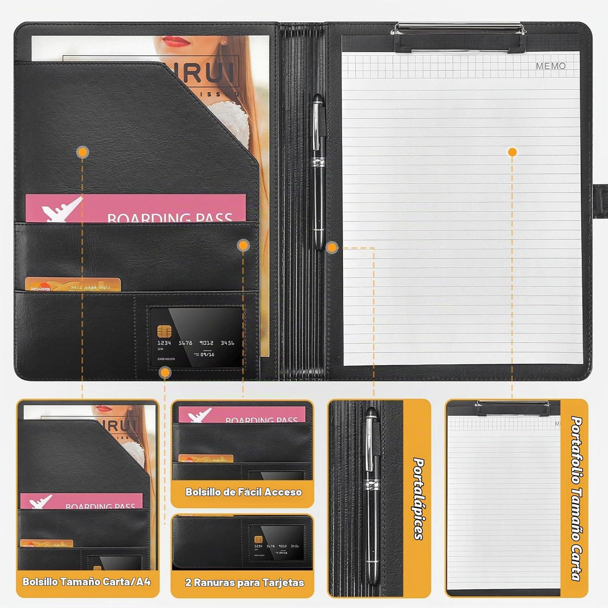 Carpeta portafolio Padfolio Pacific Mailer con portadocumentos, car...