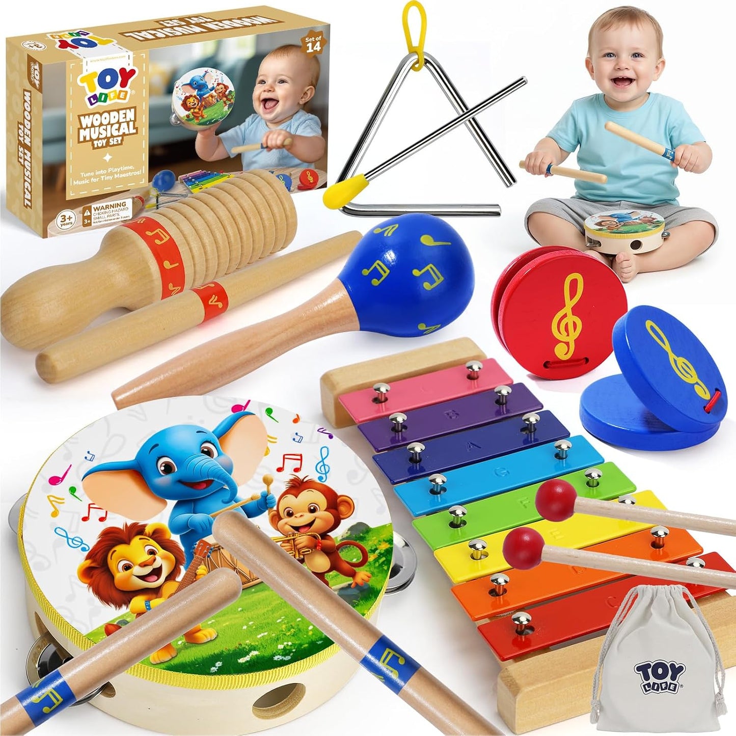 TOY Life - Instrumentos musicales para niños pequeños, juguetes mus...