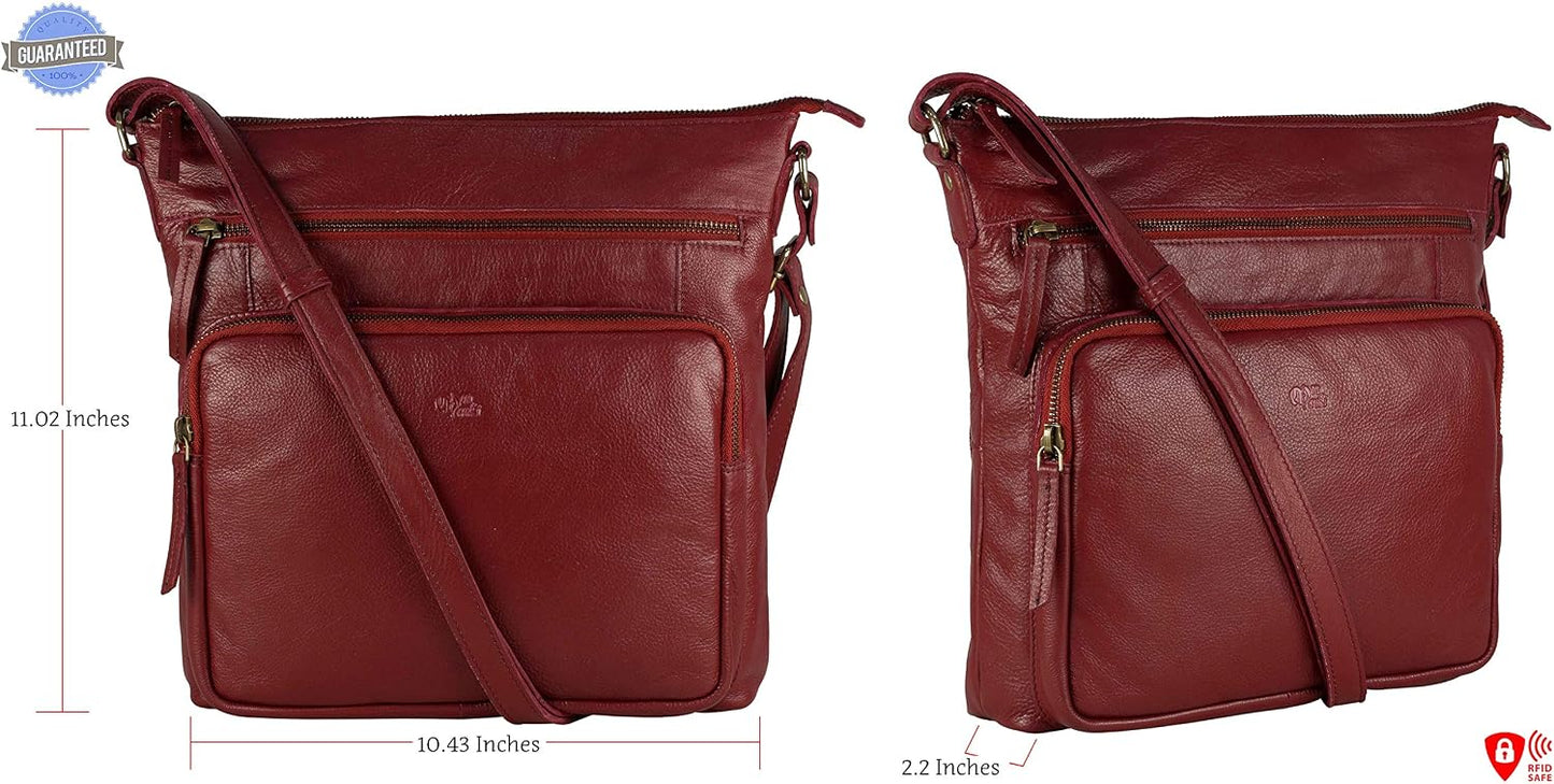 Mou Meraki Bolso cruzado de cuero genuino y bolsos - Bolso cruzado...