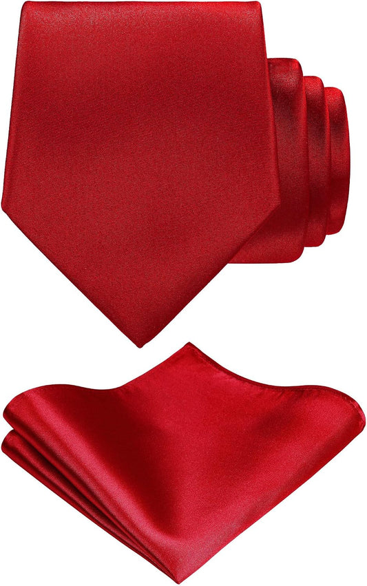 Corbata de satén sólido Tie G Color formal teñido Negro y juego de...