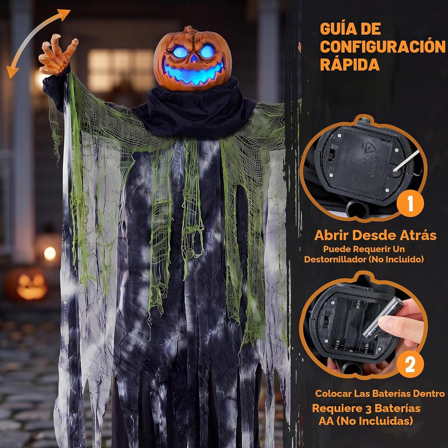 JOYIN Decoraciones de Halloween de 72 pulgadas para exteriores, dec...