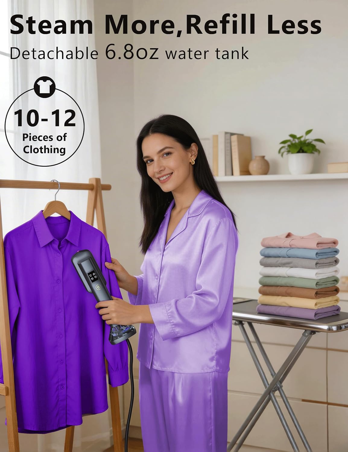 Vaporizador para ropa, vaporizador portátil de mano, capacidad de 6...